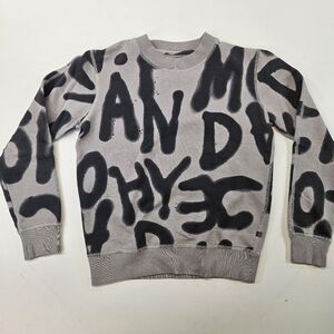 Cheap Monday Womans Long Sleeve Crewneck Sweatshirt XS Gray And Black